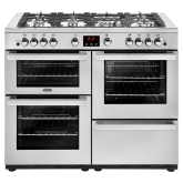 Belling 444411729  X110G 110cm Gas Rangecooker with Double Oven and Gas Hob - Stainless Steel