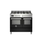 Bertazzoni UK Limited PRO106L2ENET Professional 100cm Range Cooker Twin Oven Dual Fuel Gloss Black