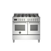 Bertazzoni UK Limited PRO106L2EXT Professional 100cm Range Cooker Twin Oven Dual Fuel Stainless Stee