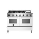 Bertazzoni UK Limited PRO126G2EBIT Professional 120cm Range Cooker Twin Oven Dual Fuel Gloss White