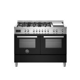 Bertazzoni UK Limited PRO126G2ENET Professional 120cm Range Cooker Twin Oven Dual Fuel Gloss Black
