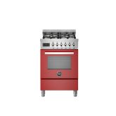 Bertazzoni UK Limited PRO64L1EROT Professional 60cm Range Cooker Single Oven Dual Fuel Gloss Red