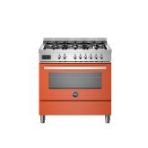 Bertazzoni UK Limited PRO96L1EART Professional 90cm Range Cooker Single Oven Dual Fuel Gloss Orange