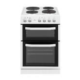 New World NWMID54DEW New World 50cm White Double Oven Solid Plate Electric Cooker