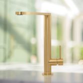 Caple KAR/GD Karns single lever, solid stainless steel with a gold finish