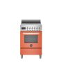 Bertazzoni UK Limited PRO64I1EART Professional 60cm Range Cooker Single Oven Induction Gloss Orange