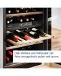 Bosch KWK36ABGAG 186X60 wine cabinet with reversible glass door, UV filter protection, 38dB, dual zo