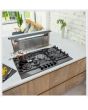 Caple DD911BK stainless steel and black glass, low profile, light, illuminated touch controls, W 875