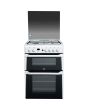 Indesit ID60G2W 60Cm White Gas Double Oven With 4 Burner Hob