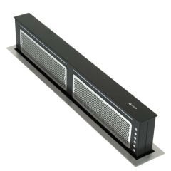 Caple DD901BK 'Push' mechanism, stainless steel and black glass, low profile, electronic push button