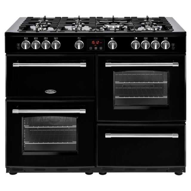 Belling Bel Farmhouse 110G Blk 110Cm 7 Burner Gas Hob Range Cooker