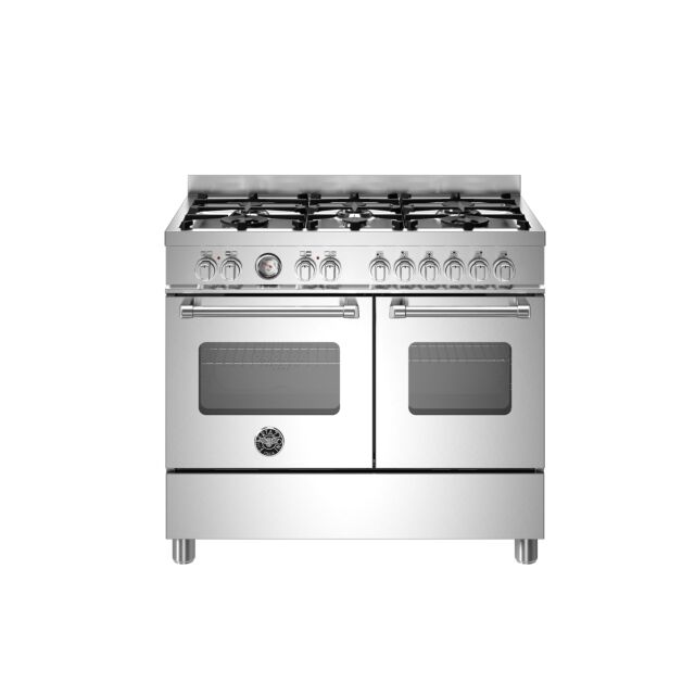 Bertazzoni UK Limited MAS106L2EXC Master 100cm Range Cooker Twin Oven Dual Fuel Stainless Steel