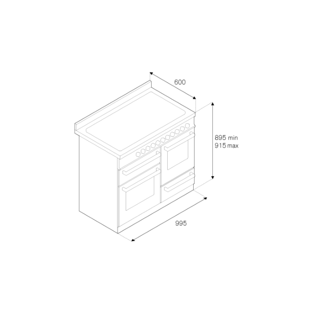 Bertazzoni UK Limited MAS106L3EXC Master 100cm Range Cooker XG Oven Dual Fuel Stainless Steel