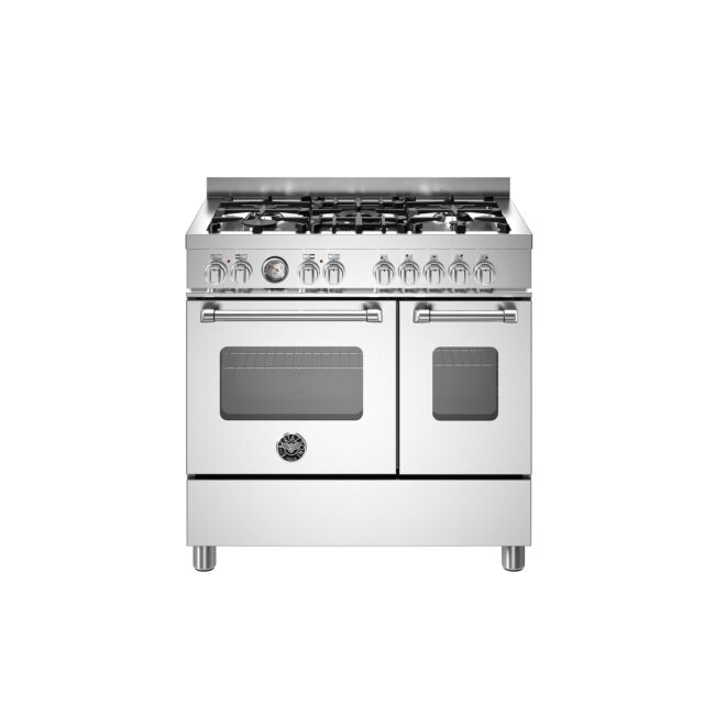 Bertazzoni UK Limited MAS95C2EXC Master 90cm Range Cooker Twin Oven Dual Fuel Stainless Steel