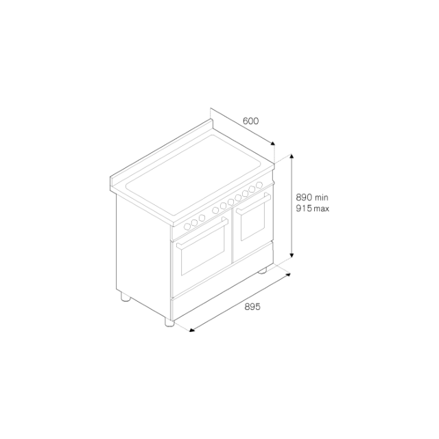 Bertazzoni UK Limited MAS95C2EXC Master 90cm Range Cooker Twin Oven Dual Fuel Stainless Steel