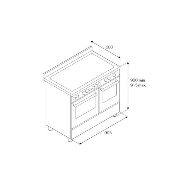 Bertazzoni UK Limited PRO105I3EGIT Professional 100cm Range Cooker XG Oven Induction Gloss Yellow