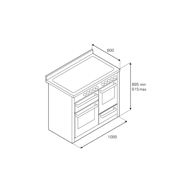 Bertazzoni UK Limited PRO115I3EBIT Professional 110cm Range Cooker XG Oven Induction Gloss White