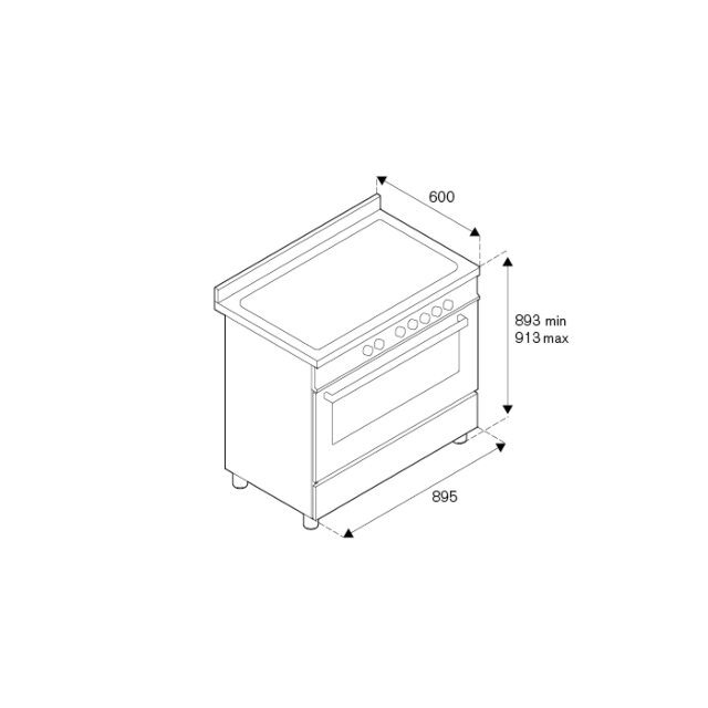 Bertazzoni UK Limited PRO95I1EBIT Professional 90cm Range Cooker Single Oven Induction Gloss White