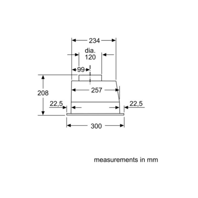Bosch DLN53AA70B 53cm, 3 speed, LED lights, Quick fix system, Slider switch. Optional Standard Recir