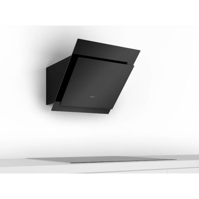 Bosch DWK67CM60B 60cm, Angled Glass Wall Hood, Touch Control, LED Lights. Optional Chimless Standard