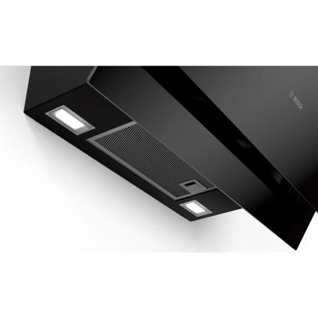 Bosch DWK67CM60B 60cm, Angled Glass Wall Hood, Touch Control, LED Lights. Optional Chimless Standard