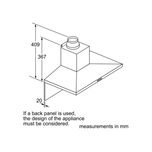 Bosch DWQ66DM50B Serie 4 Slim Pyramid Chimney Hood Stainless Steel 60cm