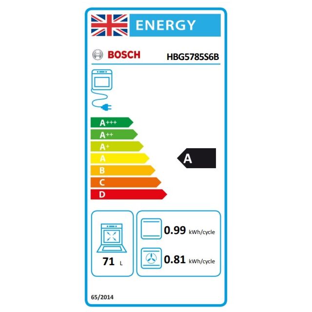 Bosch HBG5785S0B Serie 6 Built In Single Oven Pyro Stainless Steel
