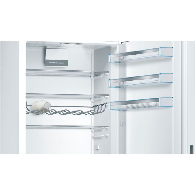 Bosch KGE49AWCAG 201x70, LowFrost fridge freezer, VitaFresh, LED light, Chrome bottle rack, Integrat