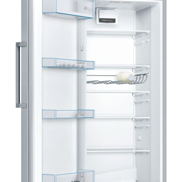 Bosch KSV29VLEP 161x60 Upright Fridge, vitaFresh, 3 egg trays, LED light, 6 glass shelves, 4 door sh
