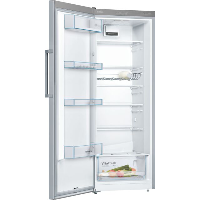 Bosch KSV29VLEP 161x60 Upright Fridge, vitaFresh, 3 egg trays, LED light, 6 glass shelves, 4 door sh