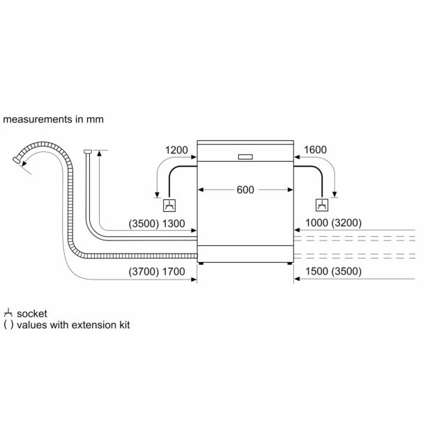 Bosch SMS4HMW00G 6 programmes, VarioFlex baskets, VarioDrawer, 5 options, 44dB, 9.5L, 14 place setti