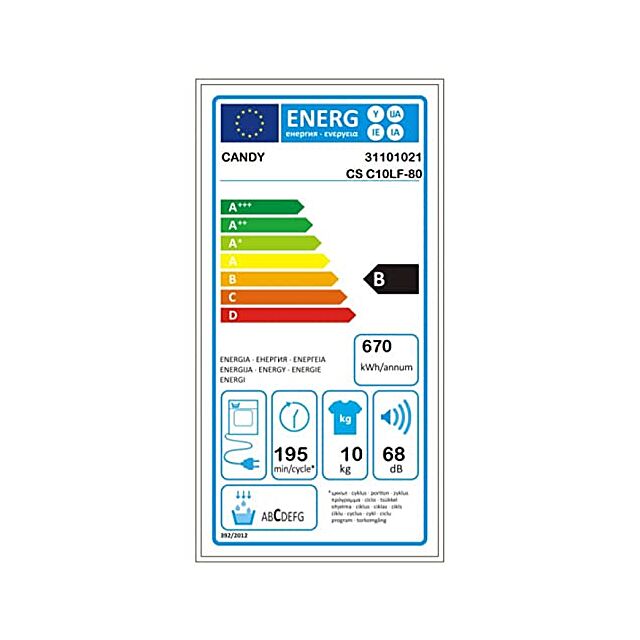 Candy CSOC10TE-80 10Kg White Condenser Tumble Dryer