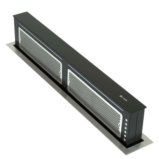 Caple DD901BK 'Push' mechanism, stainless steel and black glass, low profile, electronic push button
