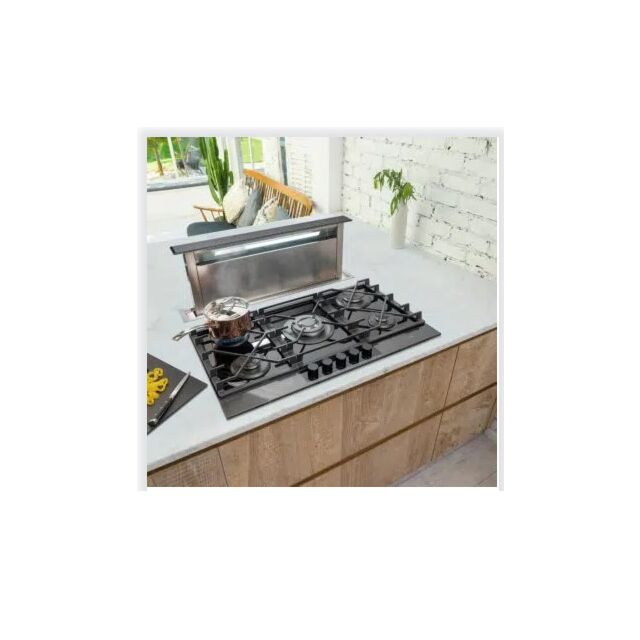 Caple DD911BK stainless steel and black glass, low profile, light, illuminated touch controls, W 875