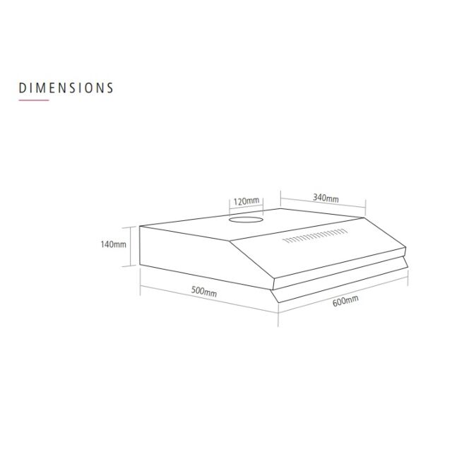 Caple FSCHSS9 Caple 60cm Stainless Steel Conventional Hood