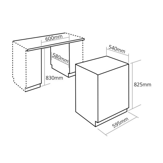 Caple WMI3000 Fully Integrated 1200 Spin 6kg Washing Machine