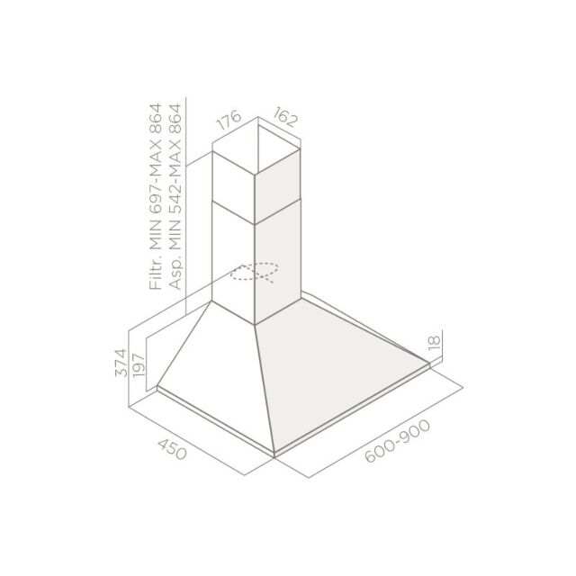 Elica MISSY 60 Elica 60Cm Stainless Steel Wall Mounted Chimney Cooker Hood