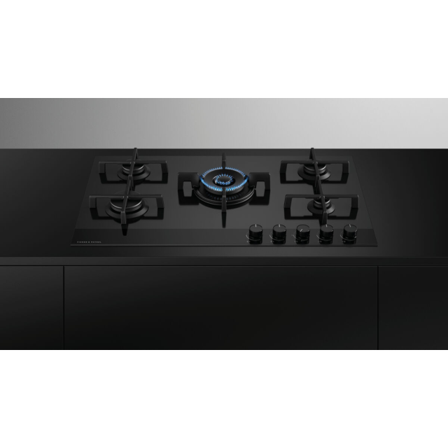 Fisher & Paykel 90cm Black Glass Gas Hob Model CG905DNGGB4