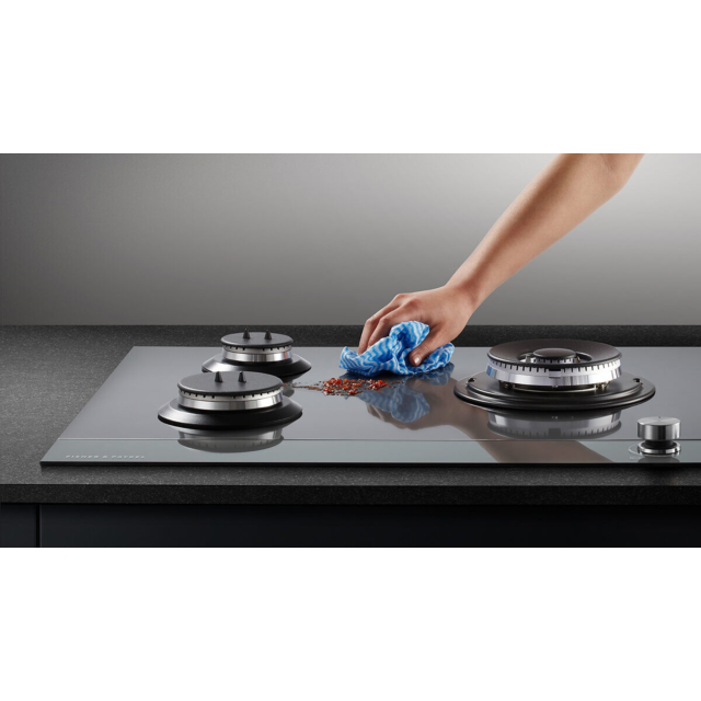 Fisher & Paykel 90cm Black Glass Gas Hob Model CG905DNGGB4