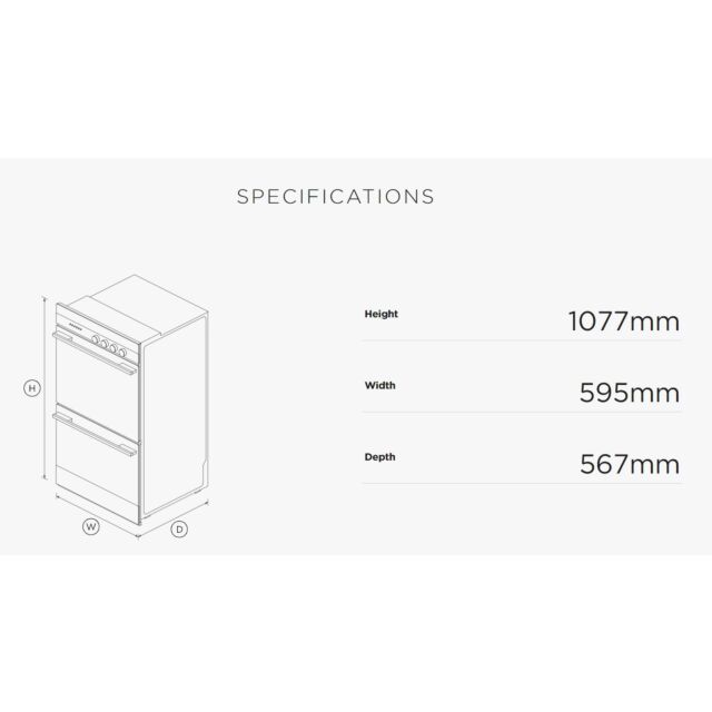Fisher + Paykel OB60DDEX4 81875 60cm True D/Oven oven Sta/Blk