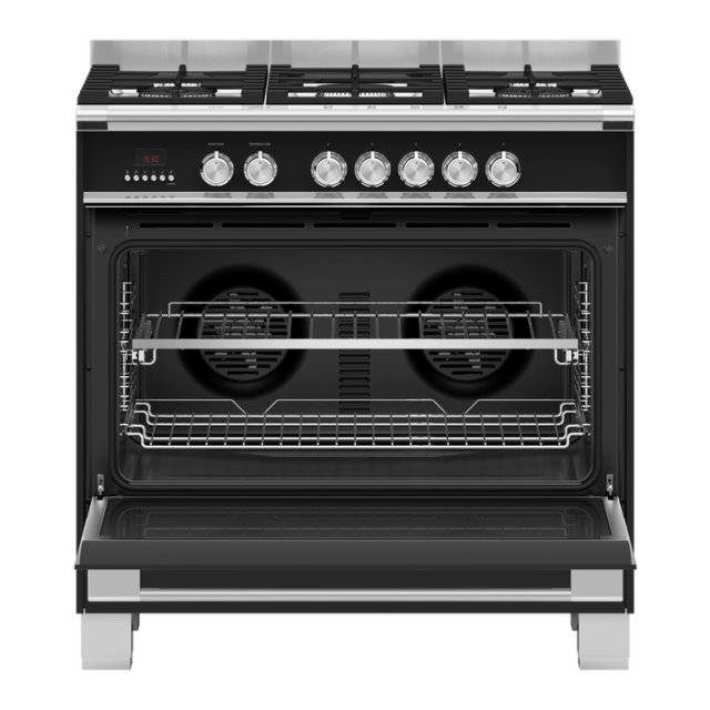 Fisher & Paykel 90cm Dual Fuel Cooker in Black Finish