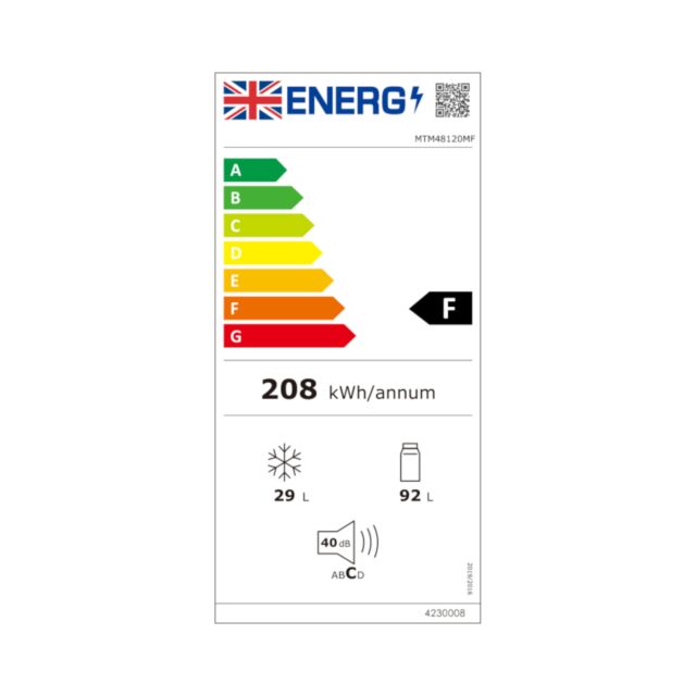 Fridgemaster MTM48120MF 48.1Cm Fridge Freezer - White