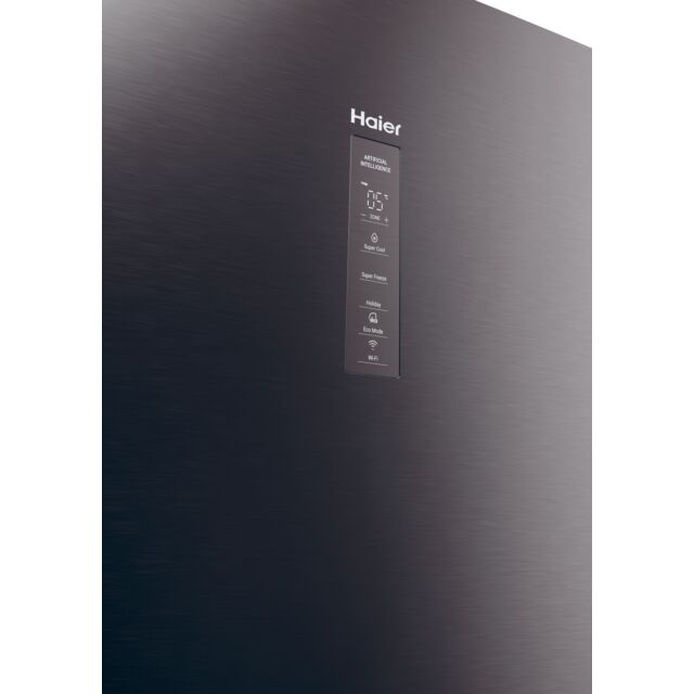 Haier HTW5618EWMP 59.5cm 3D Fridge Freezer - Dark Inox