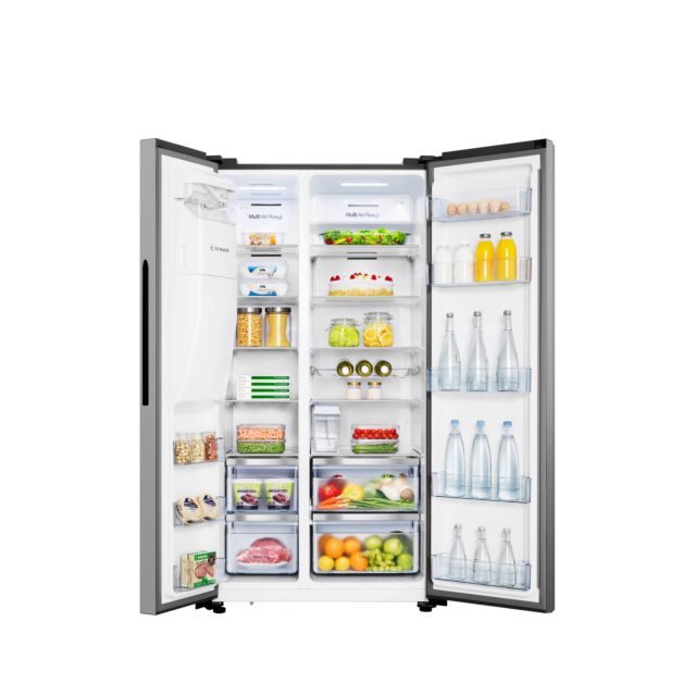 Hisense RS694N4TCF 91cm Frost Free PureFlat American Style Fridge Freezer - Stainless Steel
