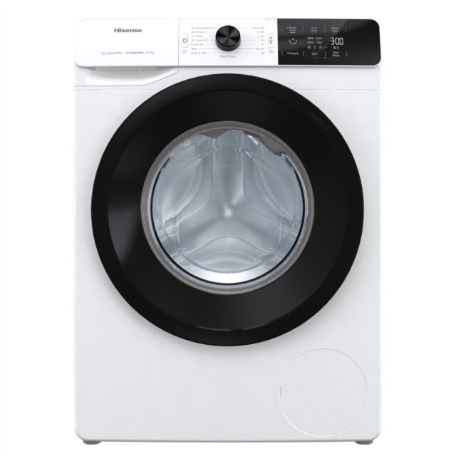Hisense WFGE10141VM 10Kg Washing Machine With 1400 Rpm - White