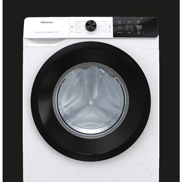 Hisense WFGE10141VM 10Kg Washing Machine With 1400 Rpm - White