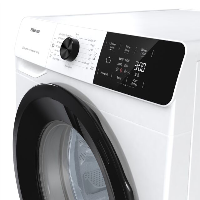 Hisense WFGE10141VM 10Kg Washing Machine With 1400 Rpm - White