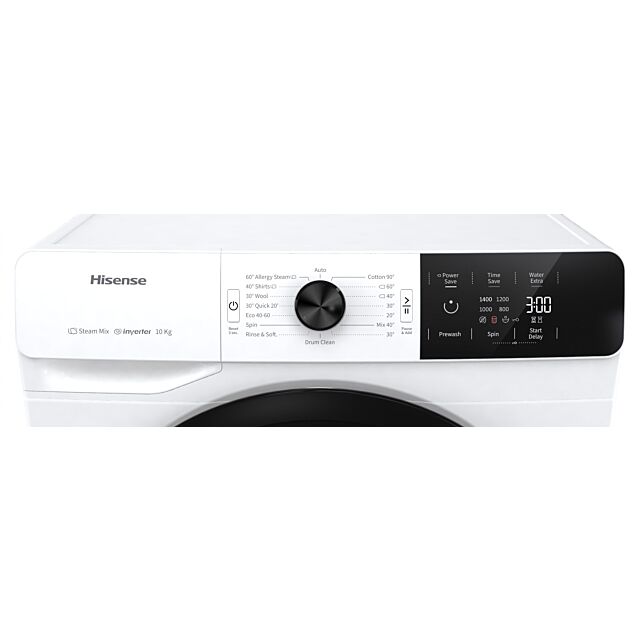 Hisense WFGE10141VM 10Kg Washing Machine With 1400 Rpm - White