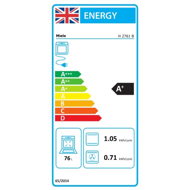 Miele H2761B 8 Functions, EasyControl Plus, 76 litre capacity, Automatic Programmes, Rapid heat-up,