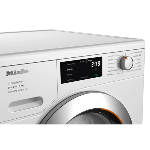 Miele TEF765 WP Heat Pump, 8kg Honeycomb drum with LED lighting, A+++ energy rating, EcoDry, Very qu